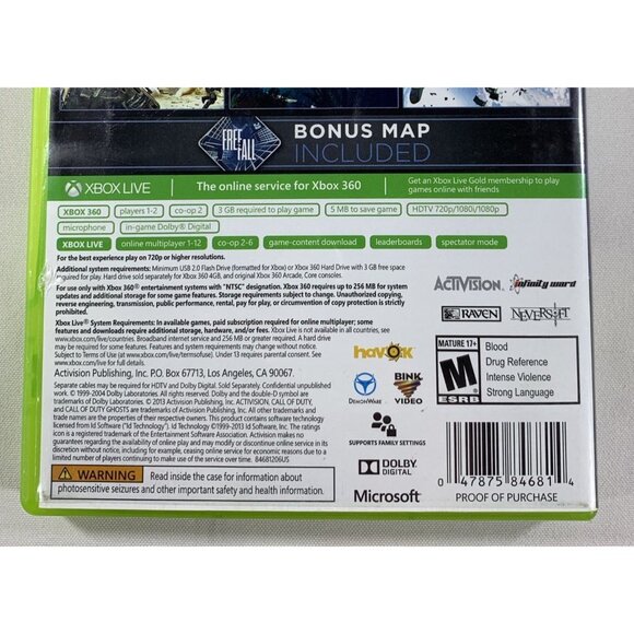 Call of Duty: Ghosts Activision Xbox 360 Backward Compatible 2 Discs Tested - Picture 6 of 7